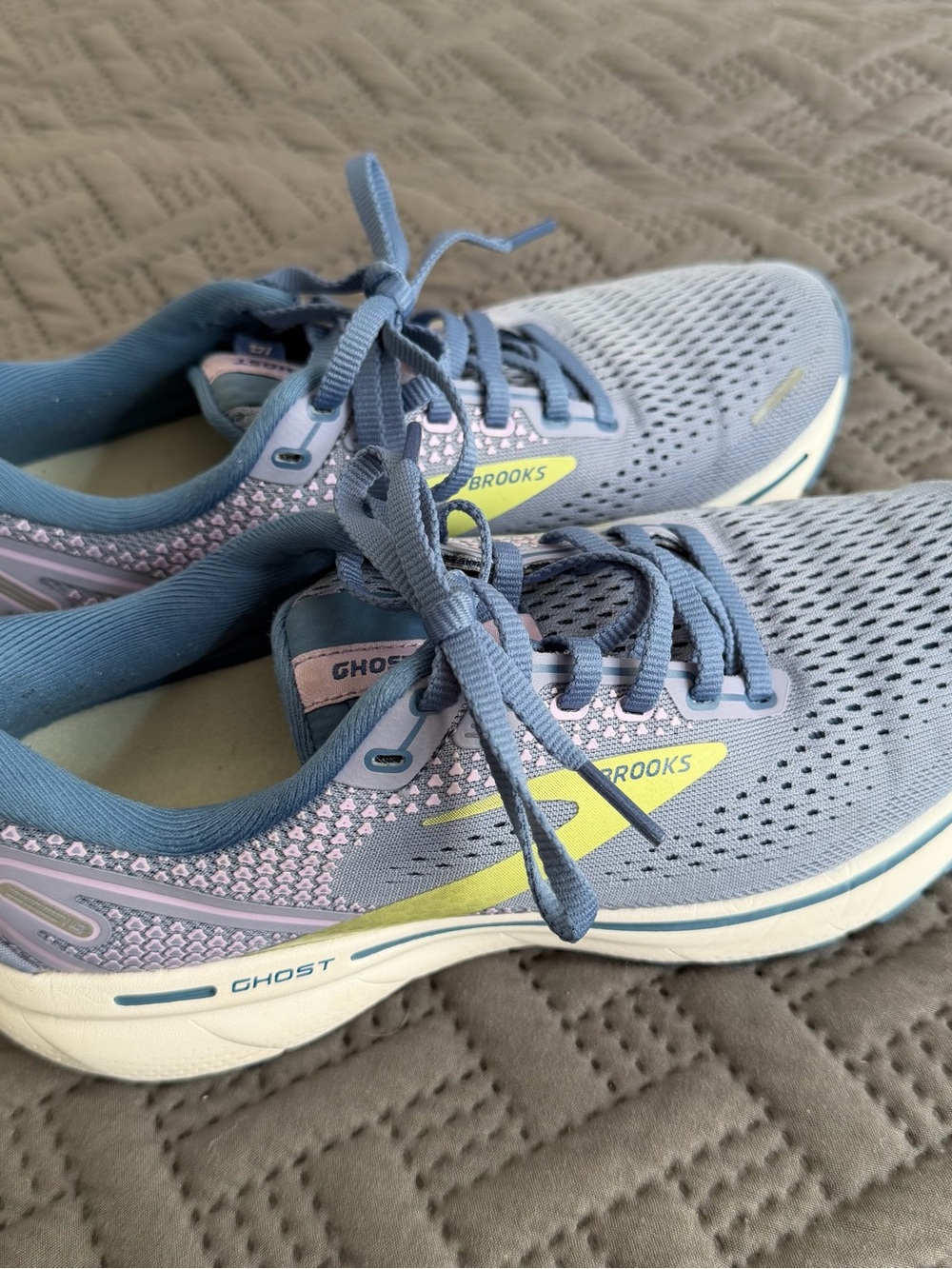 Brooks Women's Running Shoes in Light Blue with Lime Accents